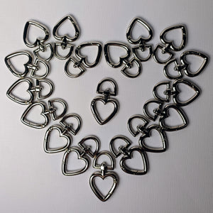 Heart-shaped Swivel Clasp - Platinum