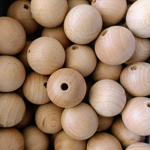 29mm Wood Beads (5mm Hole) - 2 Beads/pkg