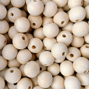 20mm Wood Beads (4mm Hole) - 5 Beads/pkg