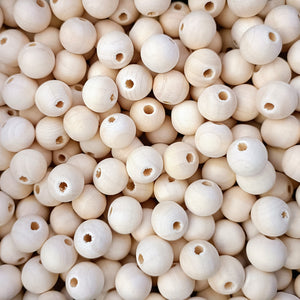 12mm Wood Beads (2.5mm Hole) - 10 Beads/pkg