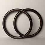 Pair of Wooden Bag Handle - Ring-shaped - Black Brown