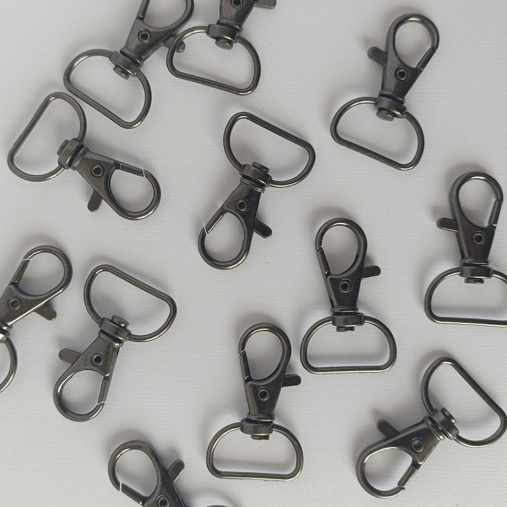Swivel D Ring Lobster Claw Clasp - Gunmetal