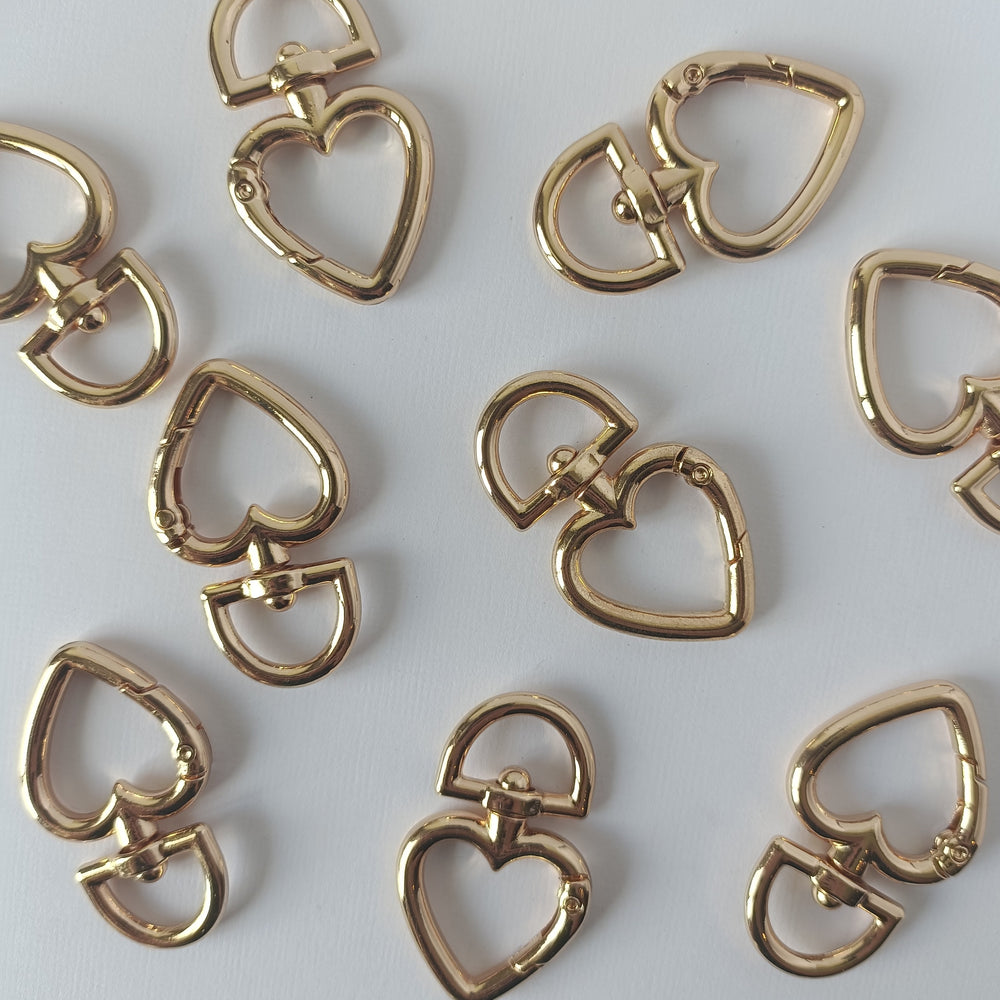 Heart-shaped Swivel Clasp - Light Gold