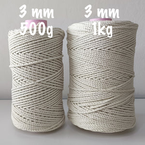 3mm Natural Cotton Rope