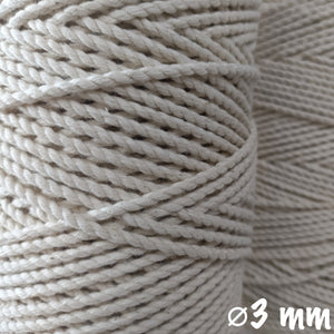 3mm Natural Cotton Rope