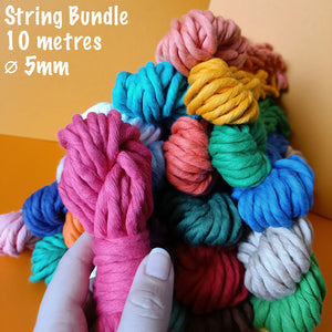 Coloured Rope or String Bundles