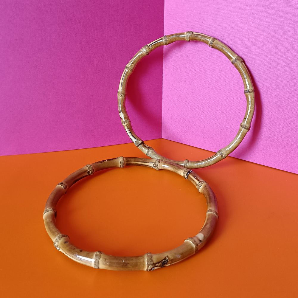 Pair of Bamboo Bag Handle - Ring-shaped