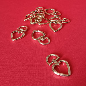 Heart-shaped Swivel Clasp - Light Gold