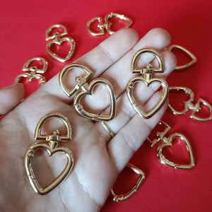 Heart-shaped Swivel Clasp - Light Gold